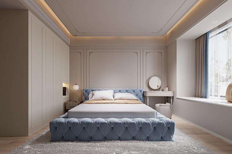 110平三室兩廳兩衛簡歐裝修效果圖