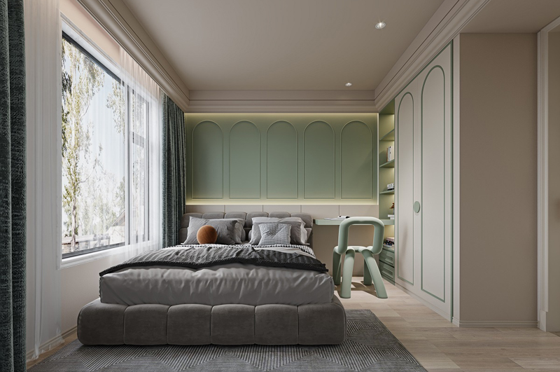 110平三室兩廳兩衛簡歐裝修效果圖