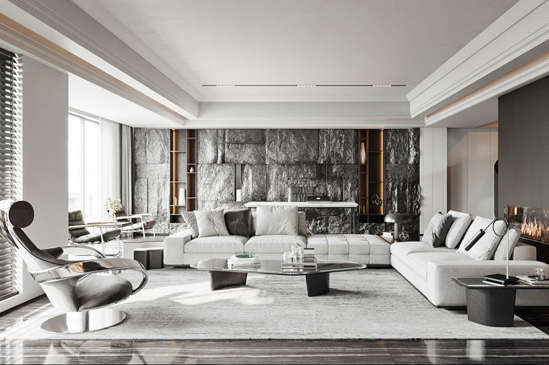 簡約大氣的90平現代裝修效果圖