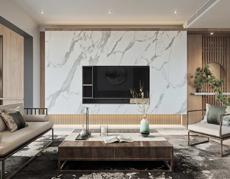 新中式90平房子裝修設(shè)計效果圖