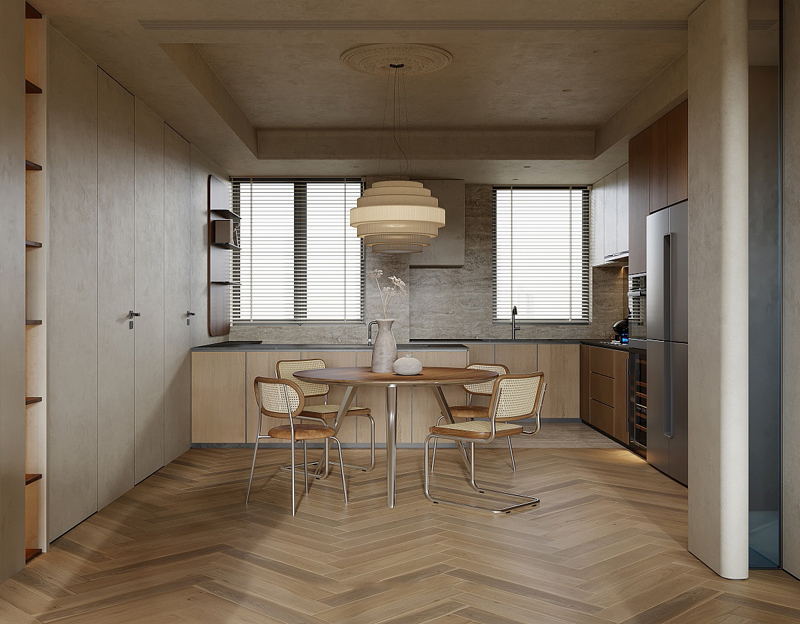 88平新房現代原木色裝修效果圖