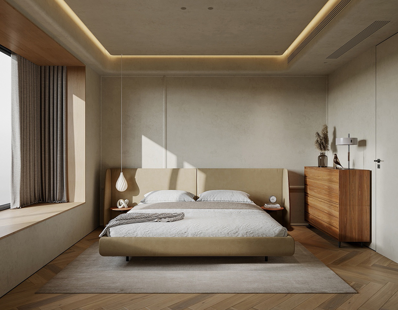 88平新房現代原木色裝修效果圖