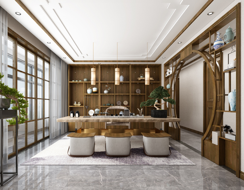 古風簡約中式裝修設計效果圖